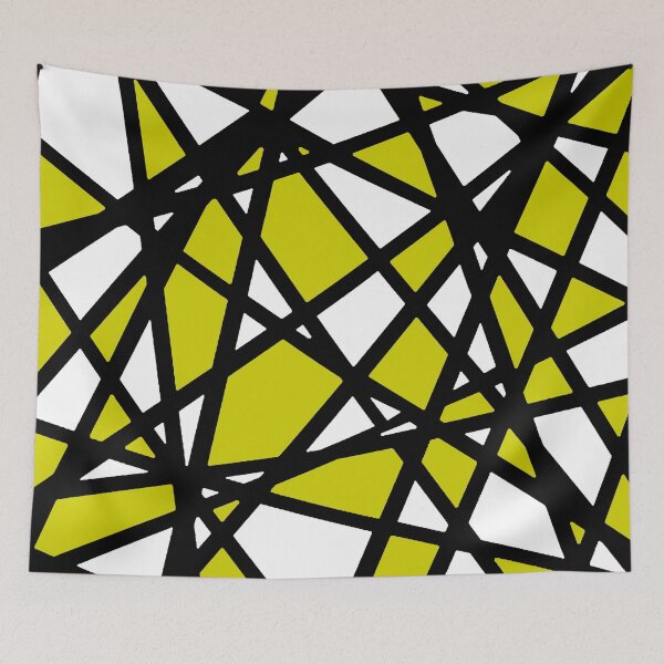 Item preview, Black Lines Dirty Yellow Accent And White Background Abstract designed and sold by taiche.