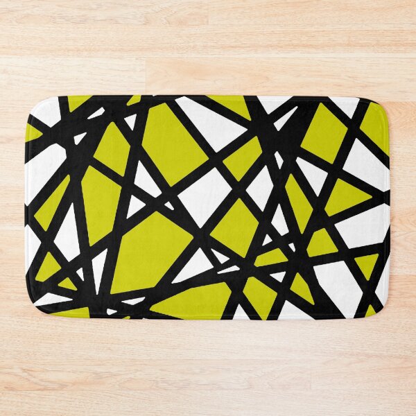 Item preview, Black Lines Dirty Yellow Accent And White Background Abstract designed and sold by taiche.