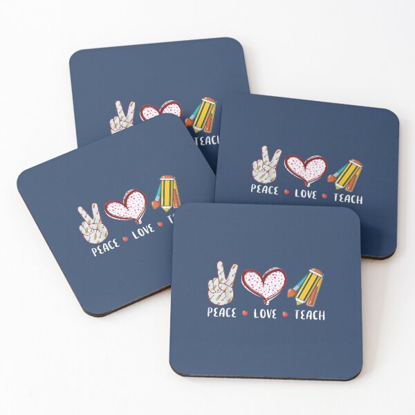 Item preview, Peace Love Teach teacher T-Shirt designed and sold by KimbempeCB.