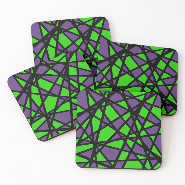 Item preview, Black Lines Create Irregular Shapes Green Accent Abstract designed and sold by taiche.