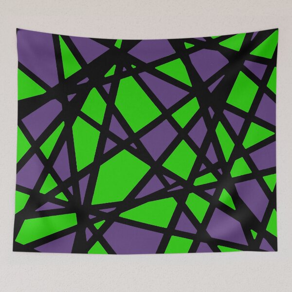 Item preview, Black Lines Create Irregular Shapes Green Accent Abstract designed and sold by taiche.