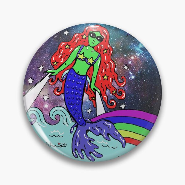 Item preview, Outer Space Galaxy Alien Rainbow Mermaid Illustration. designed and sold by Intergalactic Unicorn: Art by Anna Schmidt.