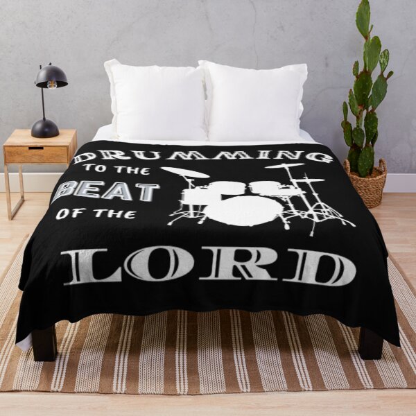 Item preview, Drumming to the beat of the Lord (white) designed and sold by CherishedCloset.