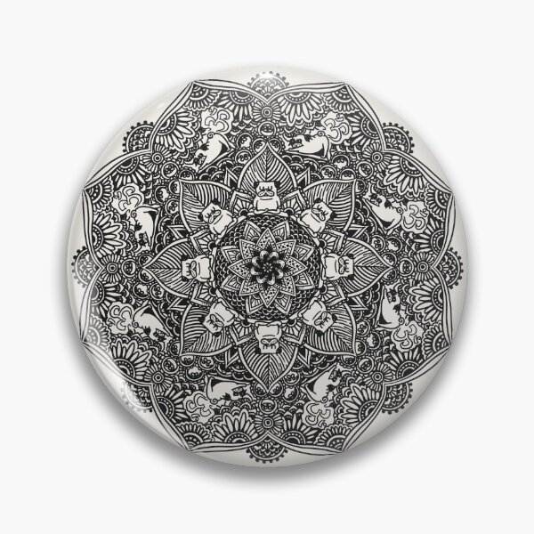 Artikelvorschau, Mandala einatmen ausatmen Mops entworfen und verkauft von Huebucket.
