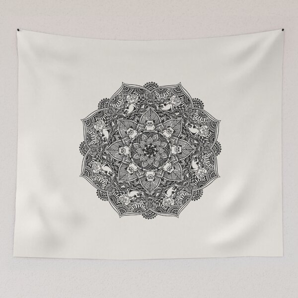 Item preview, Mandala inhale exhale pug designed and sold by Huebucket.