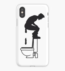 on top big toilet toilet shit toilet funny brown sausage patties stink crap shit heap smelling disgusting heaps comic cartoon iPhone Case/Skin