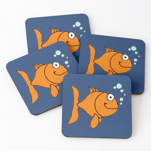 Item preview, Cute Happy Big Eyed Orange Fish with Bubbles - Bibble Babble Pets   designed and sold by MANDY-DSN.