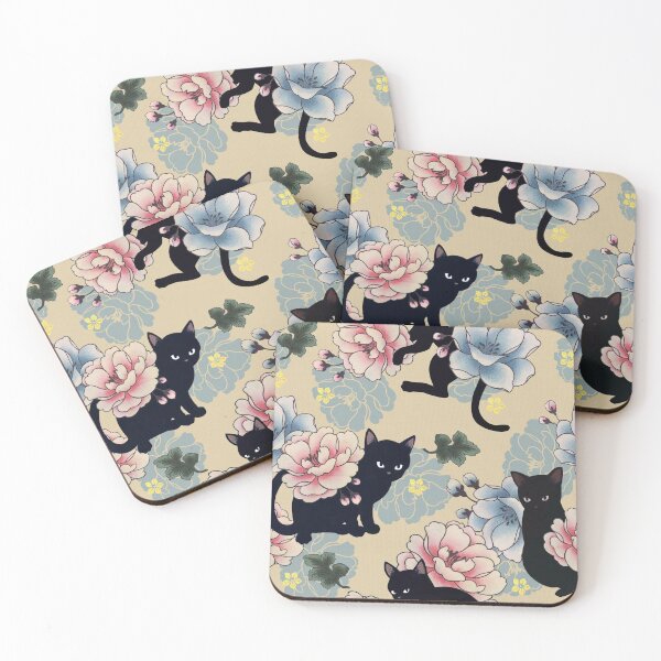 Item preview, Cat Pastel Flower Pattern designed and sold by Huynhdesign.