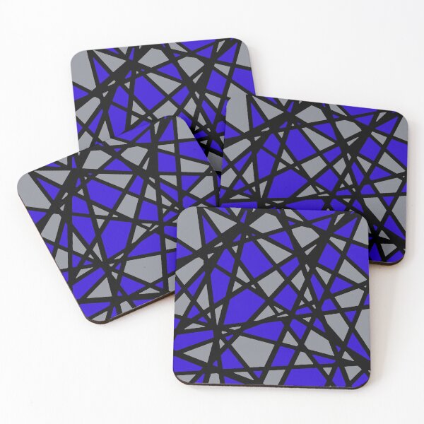 Item preview, Black Lines Create Irregular Shapes Blue Accent Abstract designed and sold by taiche.