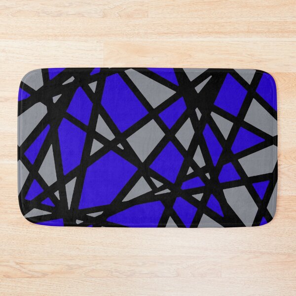 Item preview, Black Lines Create Irregular Shapes Blue Accent Abstract designed and sold by taiche.