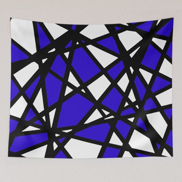 Item preview, Black Lines Blue Accent And White Background Abstract designed and sold by taiche.