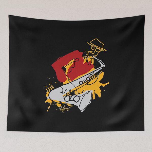 Item preview, Saxophonist with a Hat on Black Background, Saxophone Player, Saxophonist, Saxophone Lover, Jazz Musician designed and sold by graphic-genie.