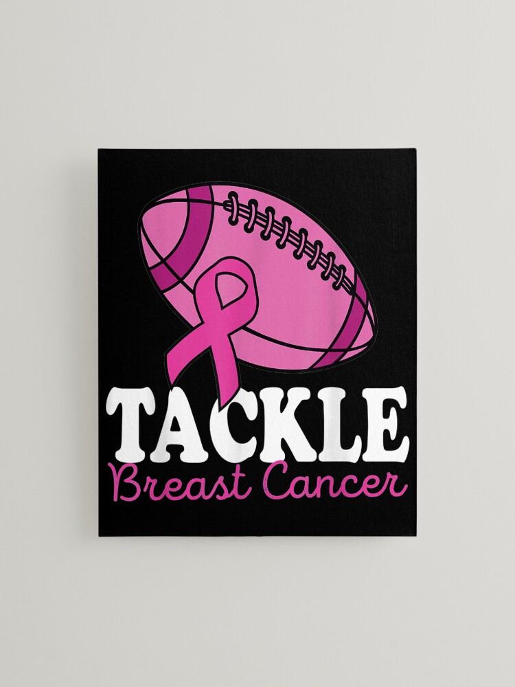 Tackle breast cancer awareness football survivor pink ribbon