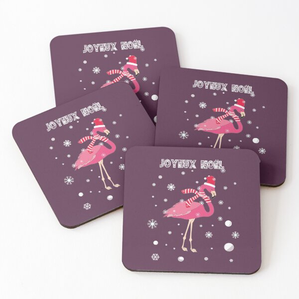Aperçu de l'œuvre Flamand rose joyeux Noël Français créée et vendue par Astralia.