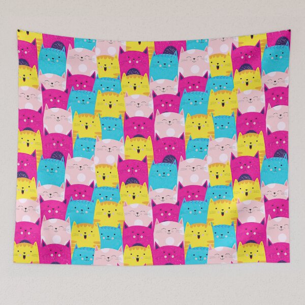 Item preview, Multicolor Funny Cat Pattern designed and sold by Huynhdesign.