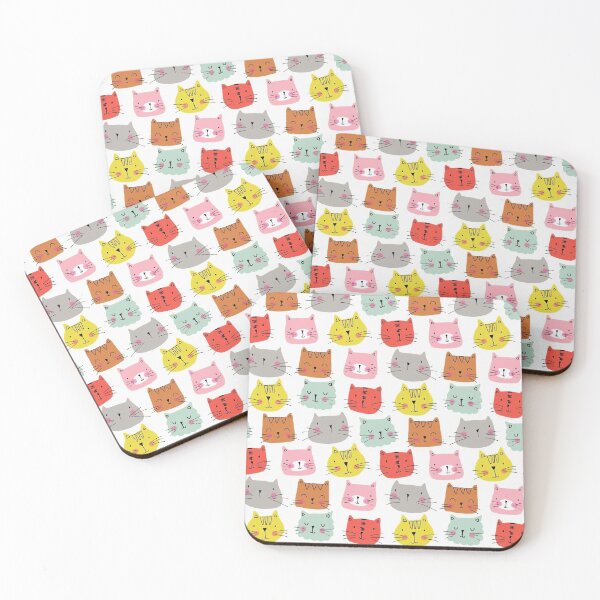 Item preview, Multicolor Funny Hand Drawn Cat Pattern designed and sold by Huynhdesign.