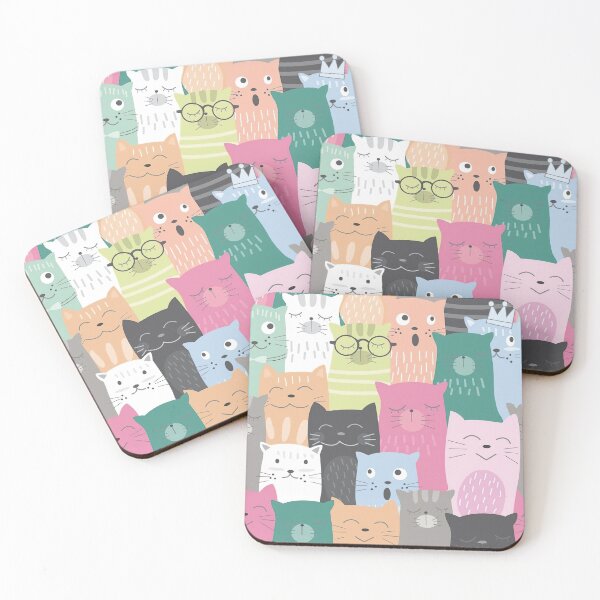 Item preview, Multicolor Hand Drawn Cat Pattern designed and sold by Huynhdesign.