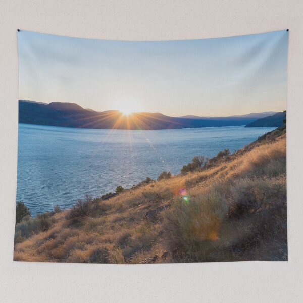 Item preview, Summer Sun Setting Behind the Mountains over Okanagan Lake designed and sold by Amy Mitchell.