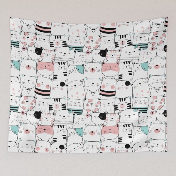 Item preview, Pastel Cat Pattern designed and sold by Huynhdesign.