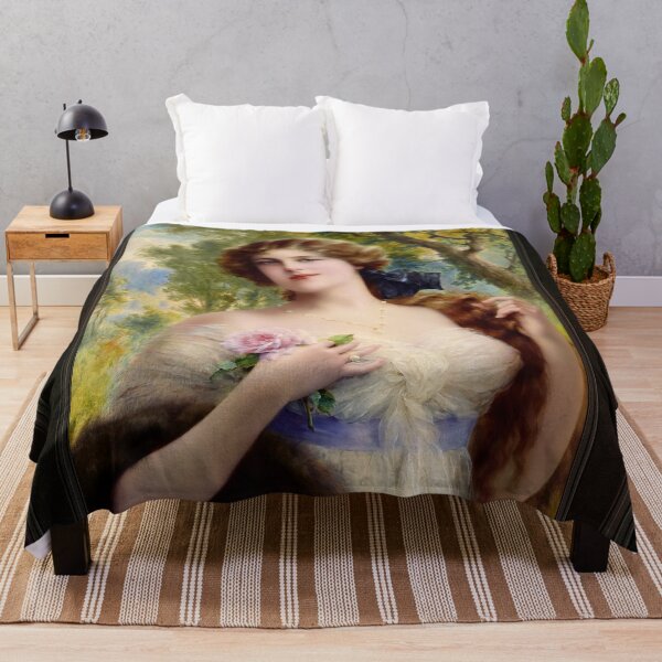 Item preview, The Young Lady With A Rose by Emile Vernon Wall Decor Xzendor7 Old Masters Art Reproductions designed and sold by Xzendor7 Digital Art Creations.