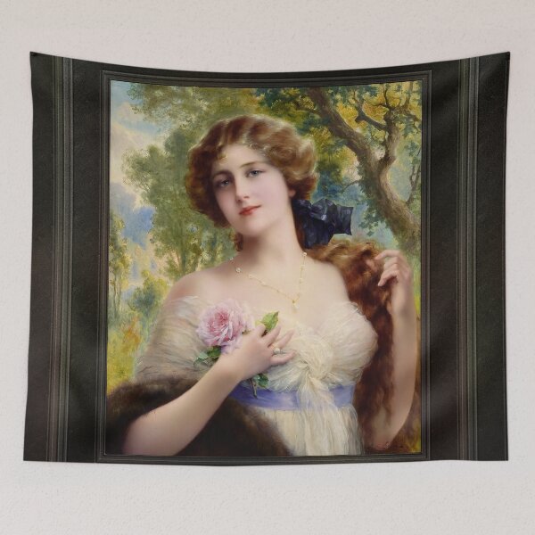 Item preview, The Young Lady With A Rose by Emile Vernon Wall Decor Xzendor7 Old Masters Art Reproductions designed and sold by Xzendor7 Digital Art Creations.