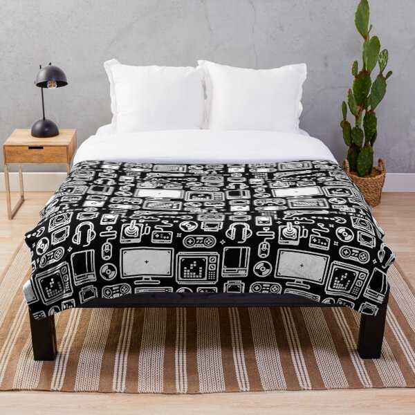 Retro Gamer Video Game Consoles, PC's, Controllers, Joysticks and Gamepads Throw Blanket