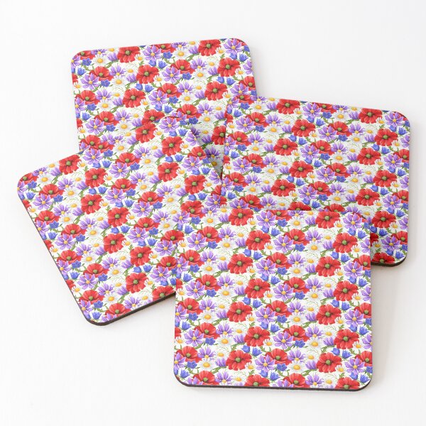 Item preview, Beautiful watercolor floral daisies poppies wildflowers bright colorful designed and sold by TheSeasonalYard.