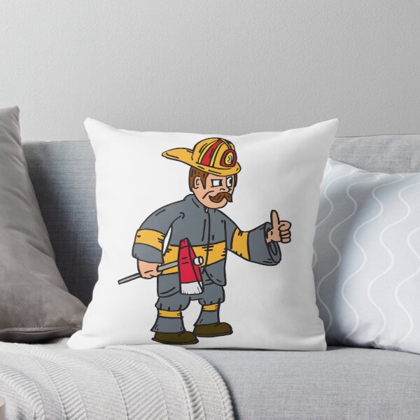Artikelvorschau, Fireman Firefighter Axe Thumbs Up Cartoon entworfen und verkauft von patrimonio.