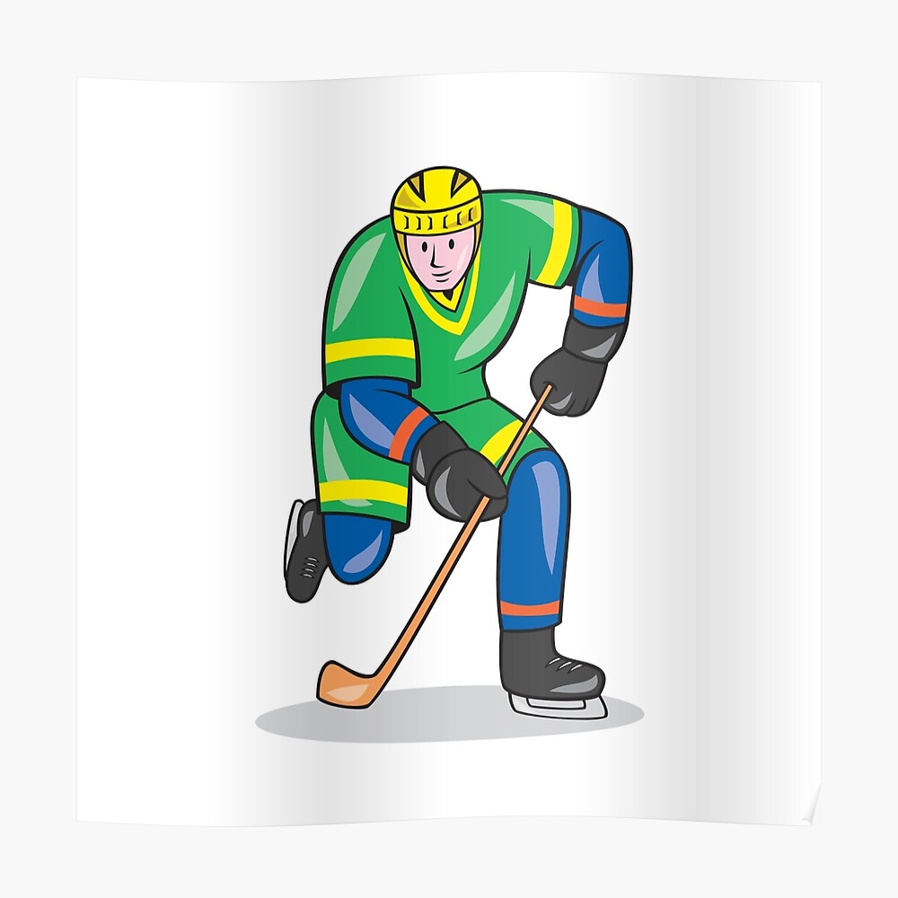 Ice Hockey Player With Stick Cartoon Tapestry By Patrimonio Redbubble