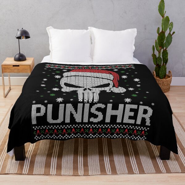 Item preview, Punisher Skull Ugly Christmas Sweater designed and sold by angelusdark.