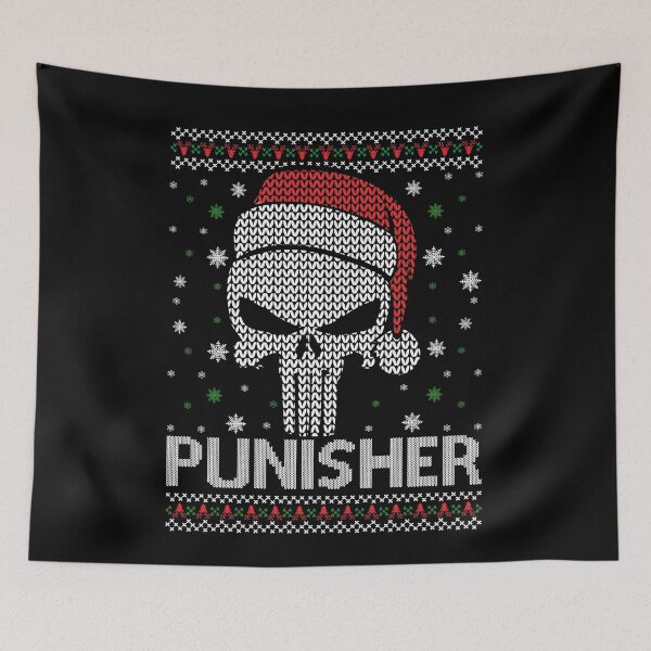 Item preview, Punisher Skull Ugly Christmas Sweater designed and sold by angelusdark.