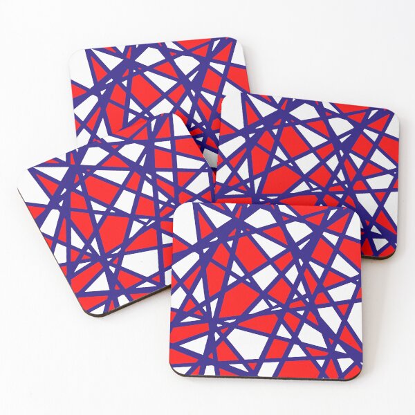 Item preview, Irregular White Shapes With Red Accents Abstract Art designed and sold by taiche.