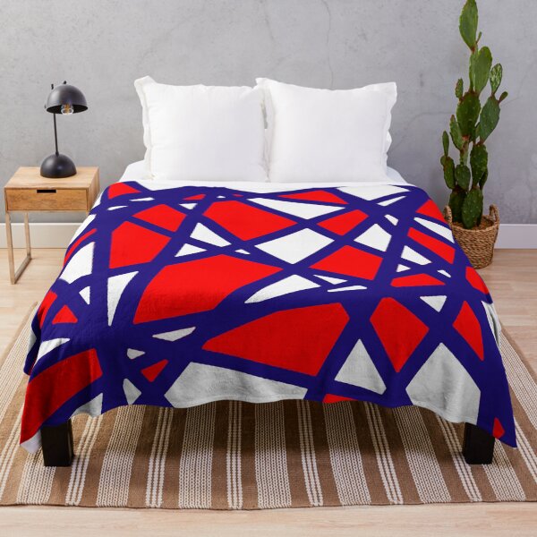 Item preview, Irregular White Shapes With Red Accents Abstract Art designed and sold by taiche.