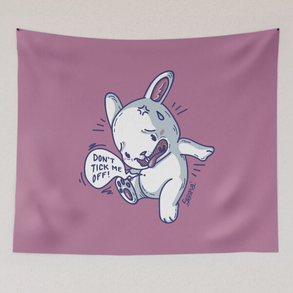 Item preview, Rabbit scared of tick who says don't tick me off! designed and sold by SPIRIMAL.