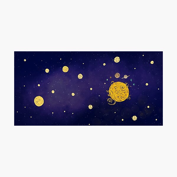 Children's Space Scene & Solar System Photographic Print