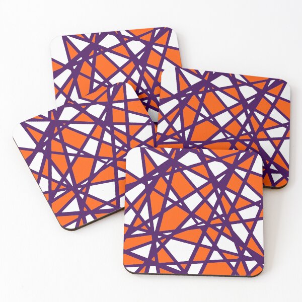 Item preview, Irregular White Shapes With Orange Accents Abstract Art designed and sold by taiche.