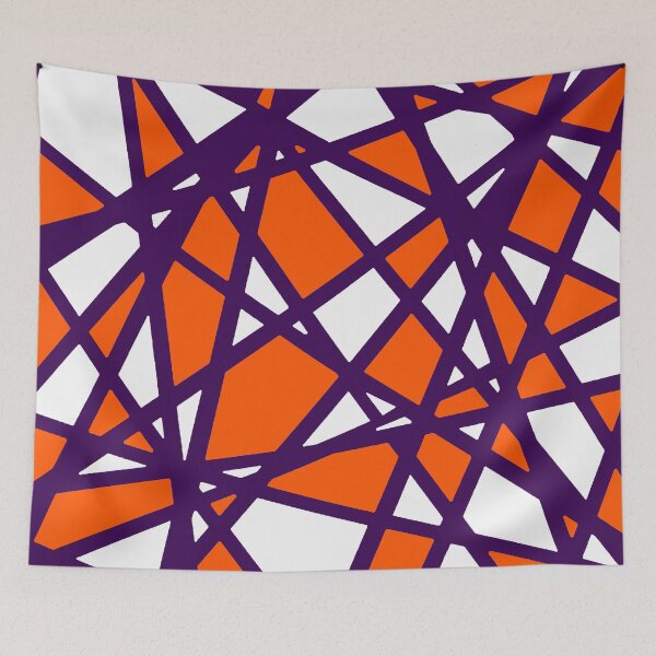 Item preview, Irregular White Shapes With Orange Accents Abstract Art designed and sold by taiche.