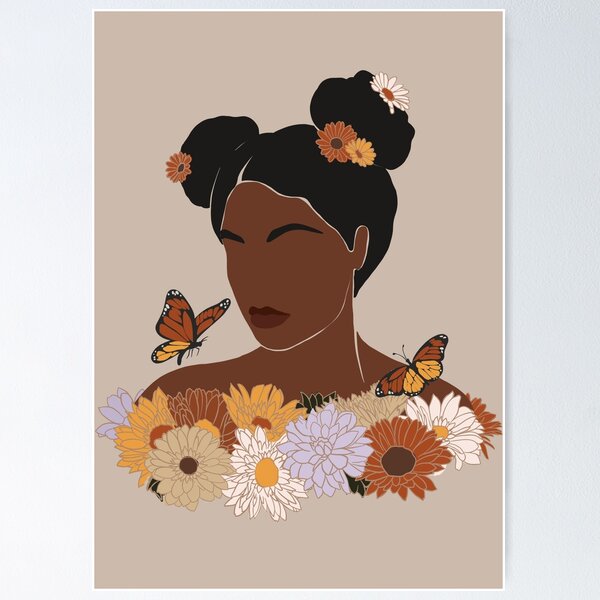 Poster femme afro-américaine – Poissons – Affiche de femme noire – Art  mural positif de motivation noir CPS007 : : Maison