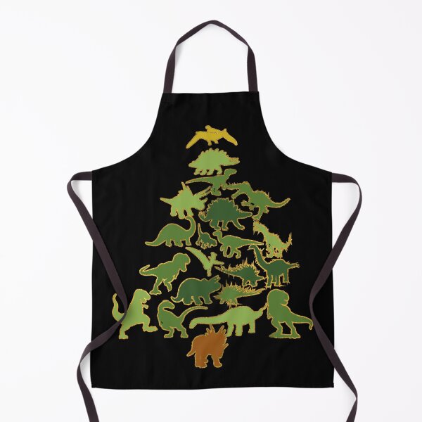 Item preview, Dinosaur Christmas Tree Collage - green and gold foil 2021 designed and sold by hasbeenz.