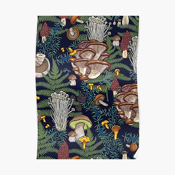 Dark mushroom forest Poster