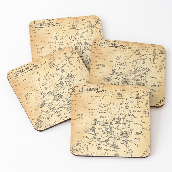 Item preview, Vintage Brown Map of The Netherlands  designed and sold by Sheridan T.