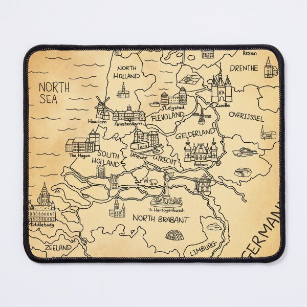 Item preview, Vintage Brown Map of The Netherlands designed and sold by Sheridan T.