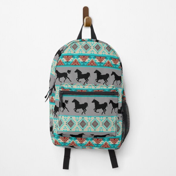Vista previa del artículo con la obra «Patrón de caballo tribal azul», diseñado y vendido por CheekyChicChic.