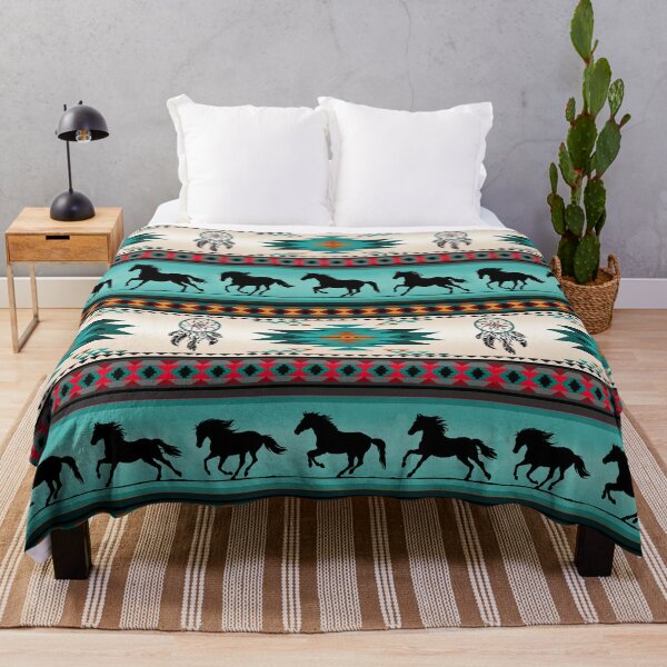 Item preview, Dream Catcher Tribal Horse Pattern Blue designed and sold by CheekyChicChic.