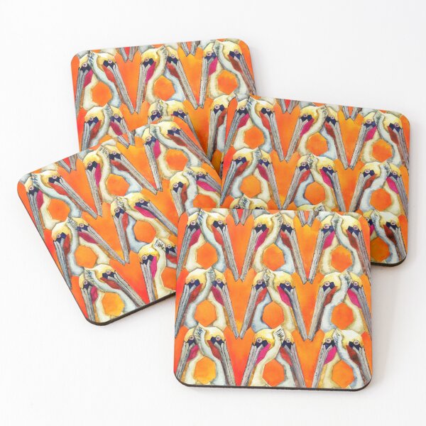 Item preview, Watercolor pelicans pattern designed and sold by PinceauDansant.