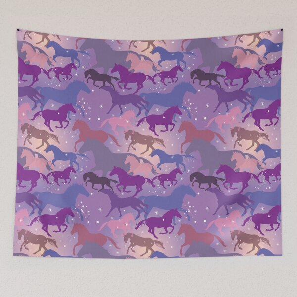 Item preview, Flare Horse on Purple Pattern designed and sold by CheekyChicChic.