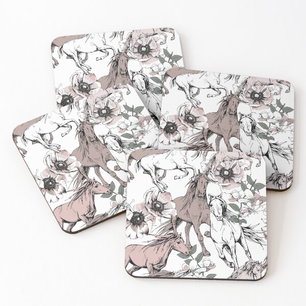 Item preview, Floral Running Horse Pattern designed and sold by CheekyChicChic.