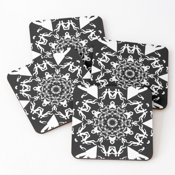 Item preview, Open Water Swimmers Artwork Abstract Snowflake Artist Jenny Meehan  designed and sold by Jenny Meehan Art Prints and Patterns  .