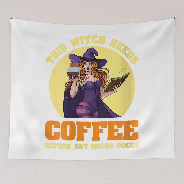 Item preview, Womens This Witch Needs Coffee Before Any Hocus Pocus Halloween T-Shirt designed and sold by Zaraharding.