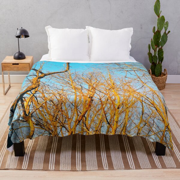 Item preview, Bare winter trees twisting and bending against the background of the blue cloudless sky designed and sold by helenkaiy.
